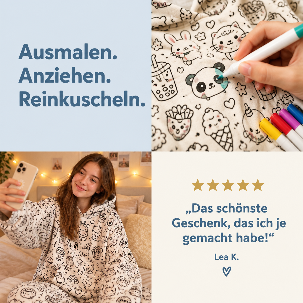 Ausmalen, anziehen, reinkuscheln